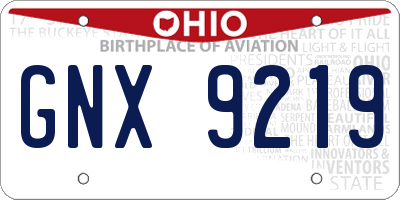 OH license plate GNX9219