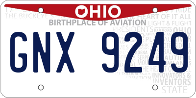 OH license plate GNX9249