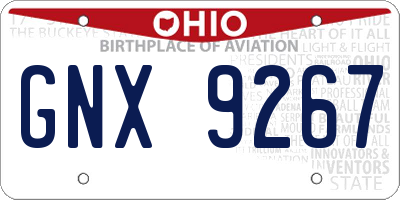 OH license plate GNX9267