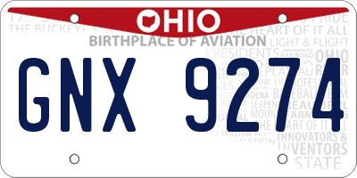 OH license plate GNX9274