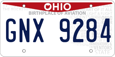 OH license plate GNX9284