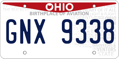 OH license plate GNX9338