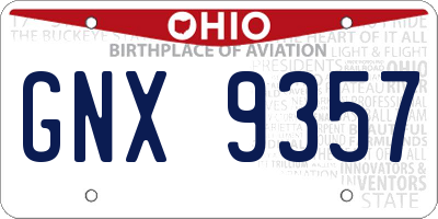 OH license plate GNX9357