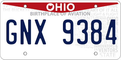 OH license plate GNX9384