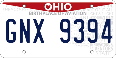 OH license plate GNX9394