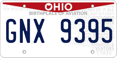 OH license plate GNX9395