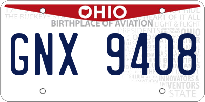 OH license plate GNX9408