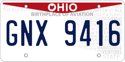 OH license plate GNX9416