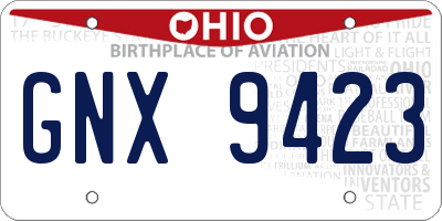 OH license plate GNX9423