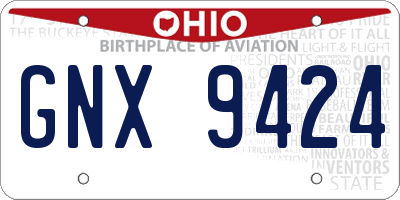 OH license plate GNX9424