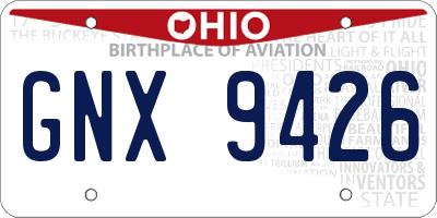 OH license plate GNX9426