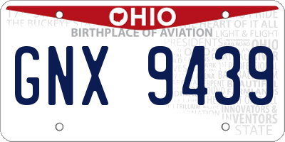 OH license plate GNX9439