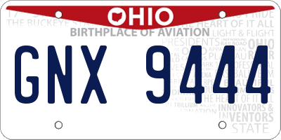 OH license plate GNX9444
