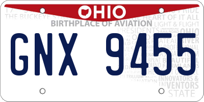 OH license plate GNX9455