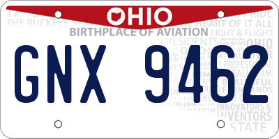 OH license plate GNX9462