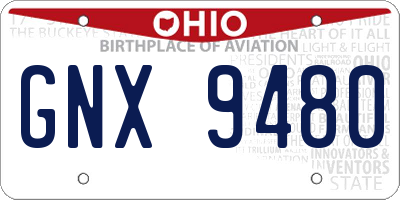 OH license plate GNX9480