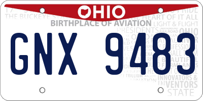 OH license plate GNX9483