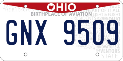 OH license plate GNX9509