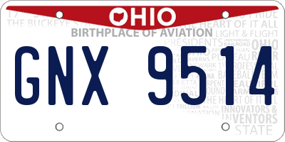 OH license plate GNX9514