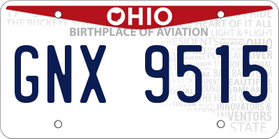 OH license plate GNX9515
