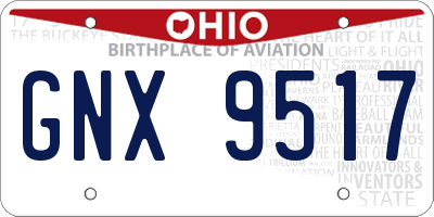 OH license plate GNX9517