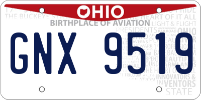 OH license plate GNX9519