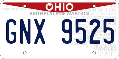 OH license plate GNX9525