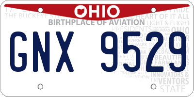 OH license plate GNX9529