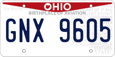 OH license plate GNX9605