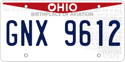 OH license plate GNX9612