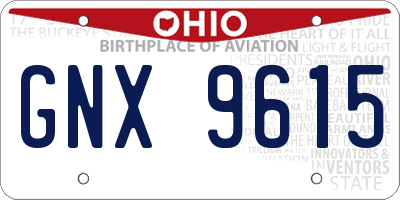 OH license plate GNX9615