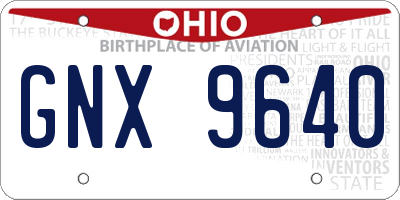 OH license plate GNX9640