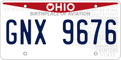 OH license plate GNX9676