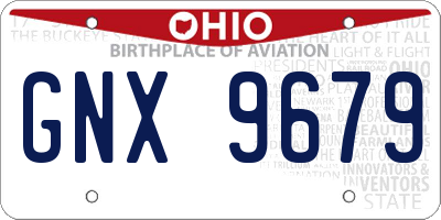 OH license plate GNX9679
