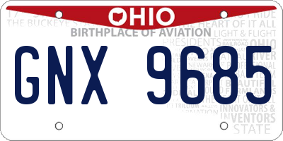 OH license plate GNX9685