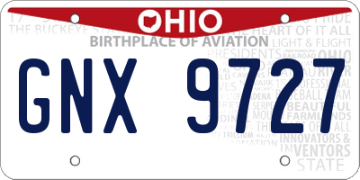 OH license plate GNX9727