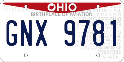 OH license plate GNX9781