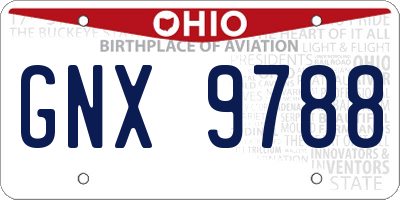 OH license plate GNX9788