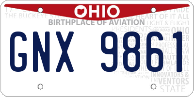 OH license plate GNX9861