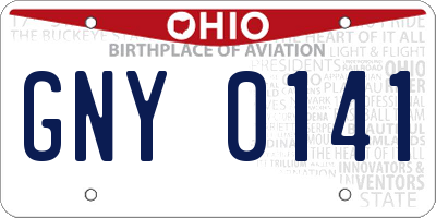 OH license plate GNY0141