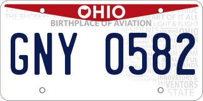 OH license plate GNY0582