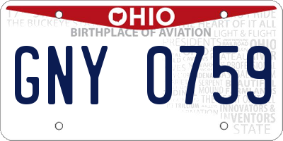 OH license plate GNY0759