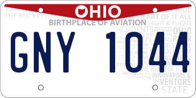 OH license plate GNY1044