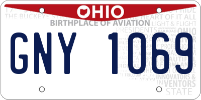 OH license plate GNY1069