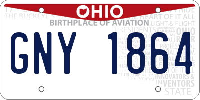 OH license plate GNY1864