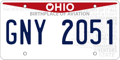 OH license plate GNY2051