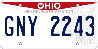 OH license plate GNY2243