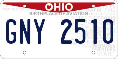 OH license plate GNY2510