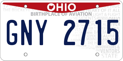 OH license plate GNY2715