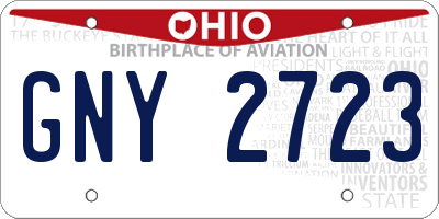 OH license plate GNY2723